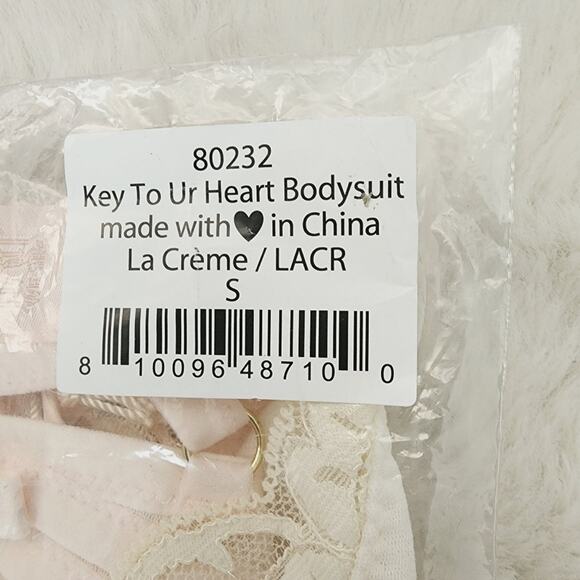 NEW We Are Hah x Free People Key To Your Heart La Creme Mesh Teddy Bodysuit - Picture 5 of 8